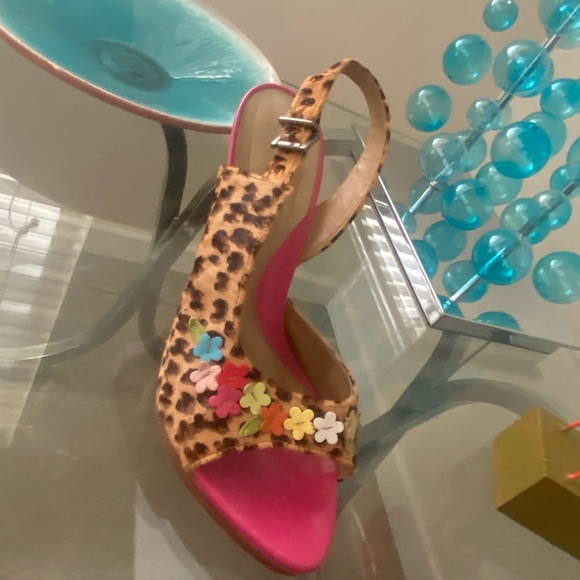Cindy Says Platform Stilettos Cheetah w Flowers 10 - Picture 9 of 9